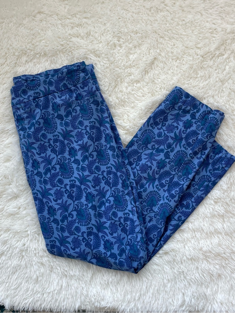 Soft Surroundings Superla Stretch Blue Floral Pants 2X